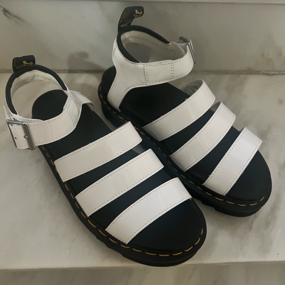 Dr. Martens Blaire Sandals Patent White - Picture 3 of 5